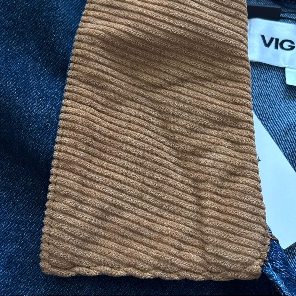 VIGOSS Oversized Denim Barn Jacket with Corduroy Collar--NWT--L - Picture 4 of 16